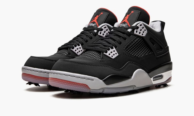 Nike Air Jordan 4 Golf 'Bred' Schoenen Heren Zwart Rood Grijs Nederland | 745239-EJA