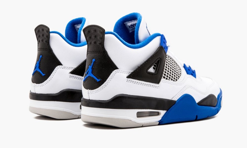 Nike Air Jordan 4 Retro BG 'Motorsport' Schoenen Kinderen Wit Koningsblauw Zwart Nederland | 715409-WYN