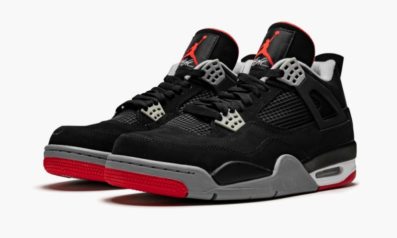 Nike Air Jordan 4 Retro 'Bred' Schoenen Heren Zwart Grijs Rood Nederland | 261439-NIP