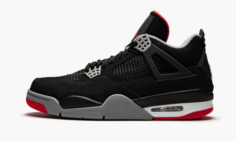 Nike Air Jordan 4 Retro \'Bred\' Schoenen Heren Zwart Grijs Rood Nederland | 261439-NIP
