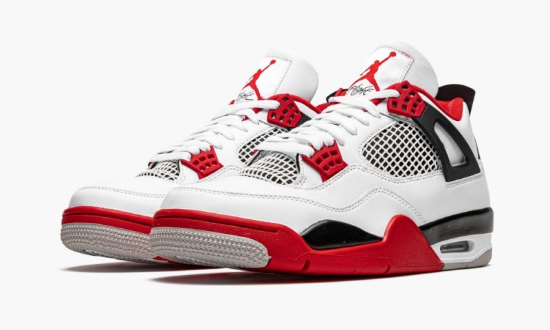 Nike Air Jordan 4 Retro 'Fire Red 2020' Schoenen Heren Wit Rood Zwart Grijs Nederland | 876192-UOC