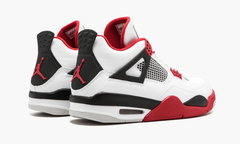 Nike Air Jordan 4 Retro 'Fire Red' Schoenen Heren Wit Rood Zwart Nederland | 160397-TWH