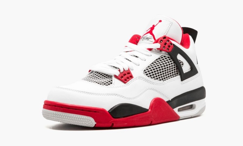 Nike Air Jordan 4 Retro 'Fire Red' Schoenen Heren Wit Rood Zwart Nederland | 160397-TWH