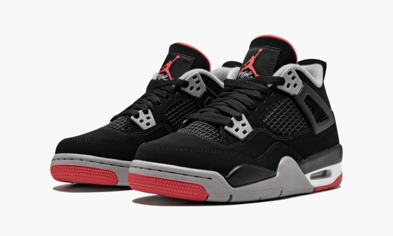Nike Air Jordan 4 Retro (GS) 'Bred 2019' Schoenen Kinderen Zwart Rood Grijs Nederland | 426301-FJU