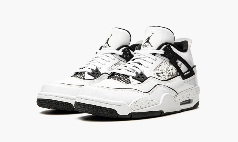 Nike Air Jordan 4 Retro GS 'DIY' Schoenen Kinderen Wit Zwart Nederland | 837459-WET