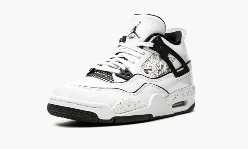 Nike Air Jordan 4 Retro GS 'DIY' Schoenen Kinderen Wit Zwart Nederland | 837459-WET