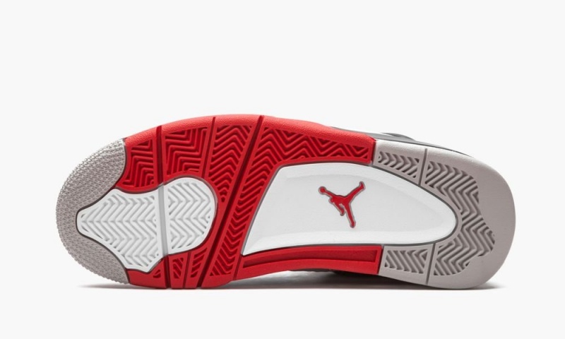 Nike Air Jordan 4 Retro GS 'Fire Red' Schoenen Kinderen Wit Rood Zwart Grijs Nederland | 462583-FDZ