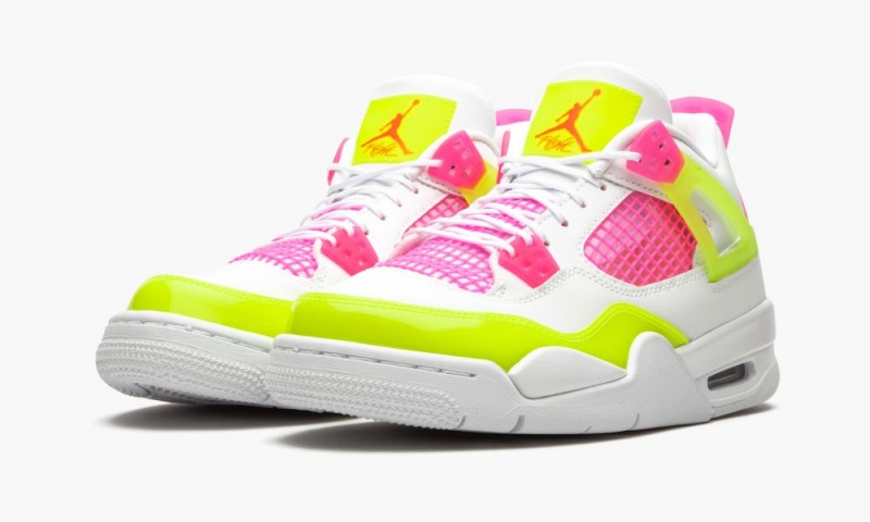 Nike Air Jordan 4 Retro GS 'Lemon Venom' Schoenen Kinderen Wit Citroen Roze Nederland | 039584-JNW
