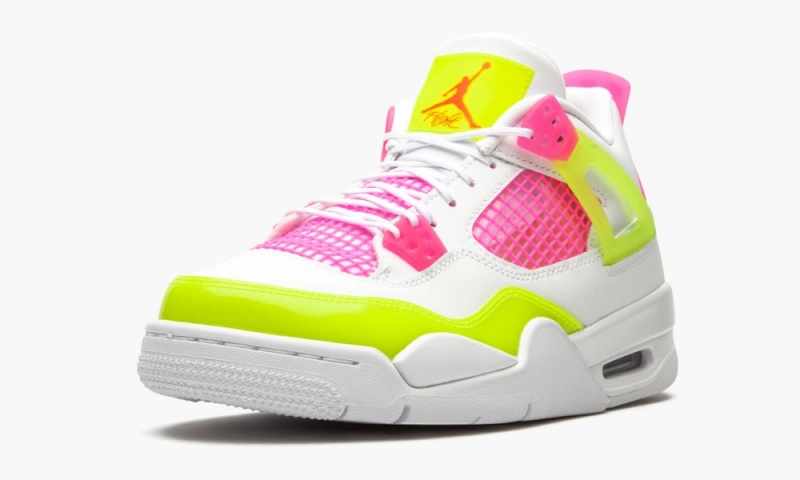 Nike Air Jordan 4 Retro GS 'Lemon Venom' Schoenen Kinderen Wit Citroen Roze Nederland | 039584-JNW