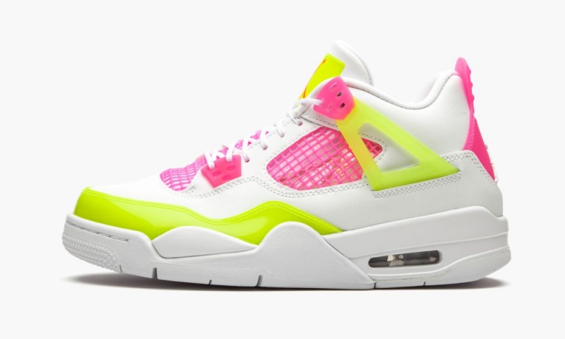 Nike Air Jordan 4 Retro GS \'Lemon Venom\' Schoenen Kinderen Wit Citroen Roze Nederland | 039584-JNW