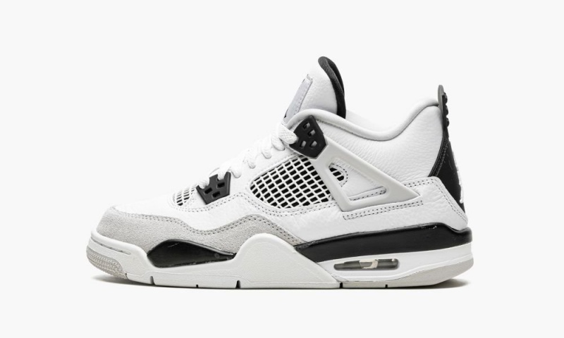 Nike Air Jordan 4 Retro GS 'Military Black' Schoenen Kinderen Wit Zwart Grijs Nederland | 387109-QFV