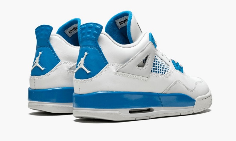 Nike Air Jordan 4 Retro GS 'Military' Schoenen Kinderen Wit Blauw Grijs Nederland | 692715-GHD
