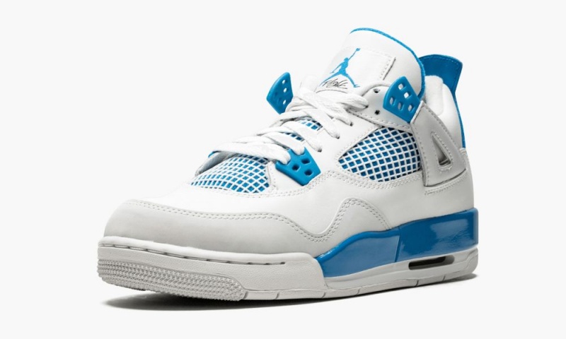Nike Air Jordan 4 Retro GS 'Military' Schoenen Kinderen Wit Blauw Grijs Nederland | 692715-GHD