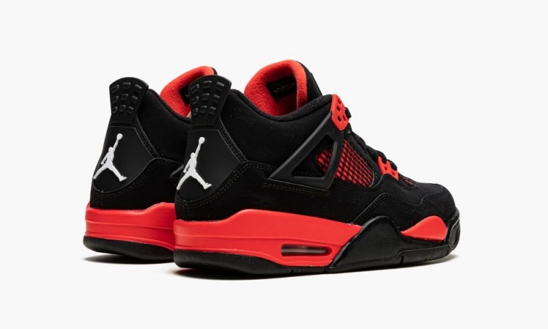 Nike Air Jordan 4 Retro GS 'Red Thunder' Schoenen Kinderen Zwart Wit Rood Nederland | 605124-KSF