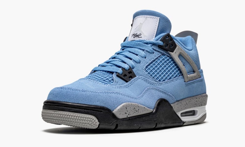 Nike Air Jordan 4 Retro GS 'University Blue' Schoenen Kinderen Blauw Zwart Nederland | 235198-KJH