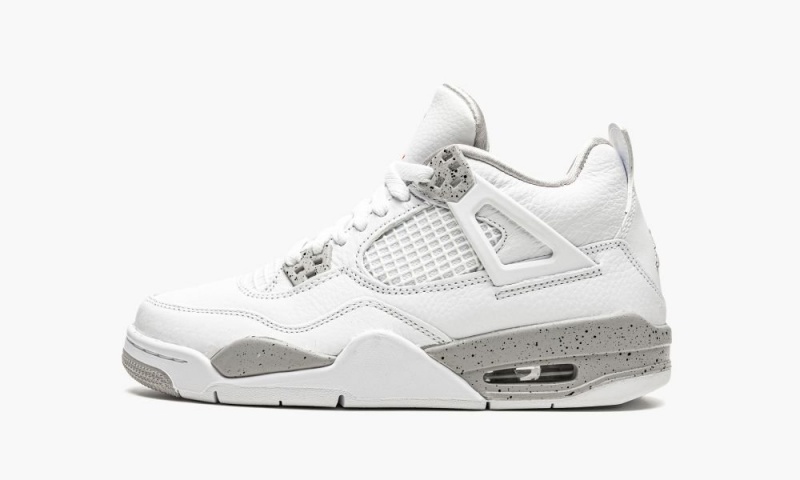 Nike Air Jordan 4 Retro GS \'White Oreo\' Schoenen Kinderen Wit Grijs Zwart Rood Nederland | 437681-SRE
