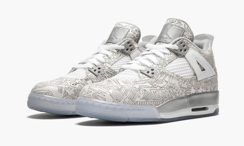 Nike Air Jordan 4 Retro Laser BG '30th Anniversary' Schoenen Kinderen Wit Metal Zilver Nederland | 745086-PAO