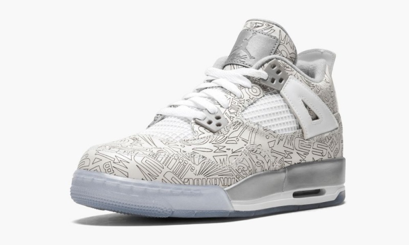 Nike Air Jordan 4 Retro Laser BG '30th Anniversary' Schoenen Kinderen Wit Metal Zilver Nederland | 745086-PAO