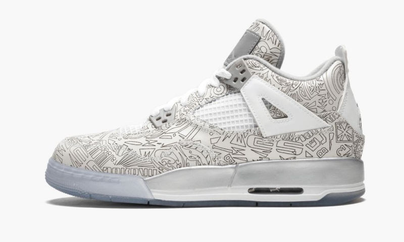 Nike Air Jordan 4 Retro Laser BG \'30th Anniversary\' Schoenen Kinderen Wit Metal Zilver Nederland | 745086-PAO