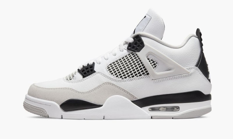 Nike Air Jordan 4 Retro 'Military Black' Schoenen Heren Wit Zwart Grijs Nederland | 723059-SUN