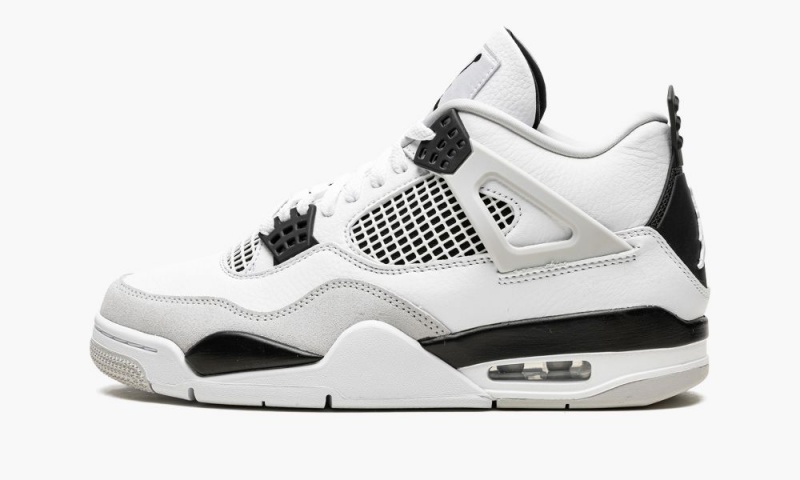 Nike Air Jordan 4 Retro 'Military Black' Schoenen Heren Wit Zwart Grijs Nederland | 723059-SUN
