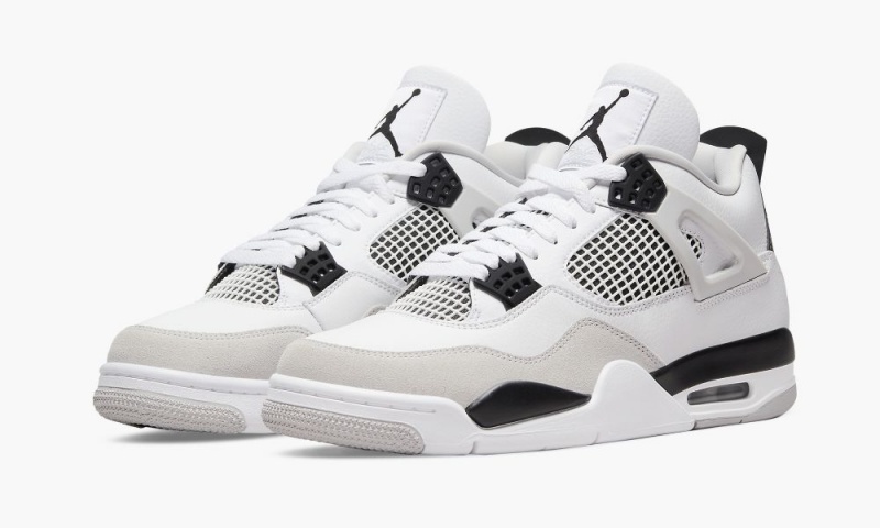 Nike Air Jordan 4 Retro 'Military Black' Schoenen Heren Wit Zwart Grijs Nederland | 723059-SUN