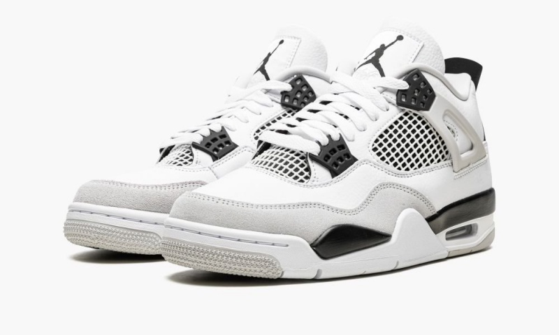 Nike Air Jordan 4 Retro 'Military Black' Schoenen Heren Wit Zwart Grijs Nederland | 723059-SUN
