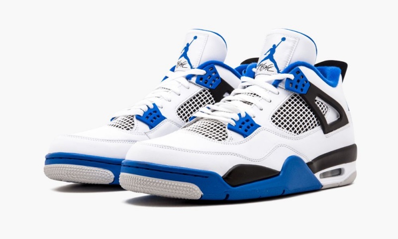 Nike Air Jordan 4 Retro 'Motorsports' Schoenen Heren Wit Koningsblauw Zwart Nederland | 685294-YCI