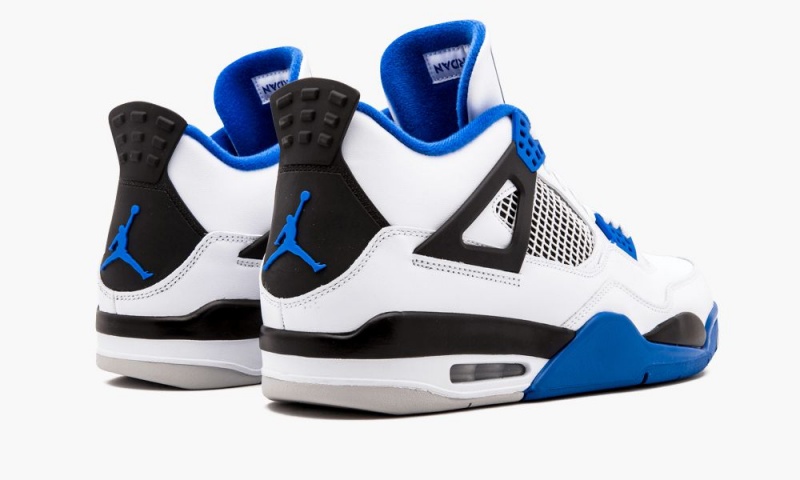 Nike Air Jordan 4 Retro 'Motorsports' Schoenen Heren Wit Koningsblauw Zwart Nederland | 685294-YCI