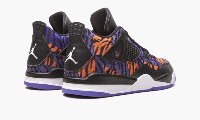 Nike Air Jordan 4 Retro PS 'Black Rush Violet' Schoenen Kinderen Zwart Wit Paars Nederland | 542097-FHN