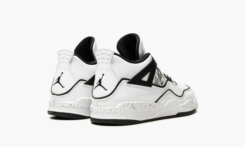Nike Air Jordan 4 Retro PS 'DIY' Schoenen Kinderen Wit Zwart Nederland | 165938-NHU
