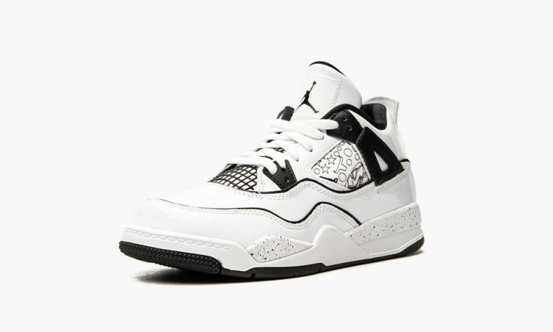 Nike Air Jordan 4 Retro PS 'DIY' Schoenen Kinderen Wit Zwart Nederland | 165938-NHU
