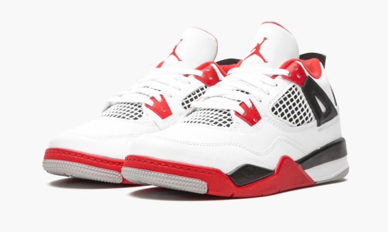 Nike Air Jordan 4 Retro (PS) 'Fire Red 2020' Schoenen Kinderen Wit Rood Zwart Grijs Nederland | 758943-LAO