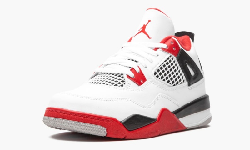 Nike Air Jordan 4 Retro (PS) 'Fire Red 2020' Schoenen Kinderen Wit Rood Zwart Grijs Nederland | 758943-LAO