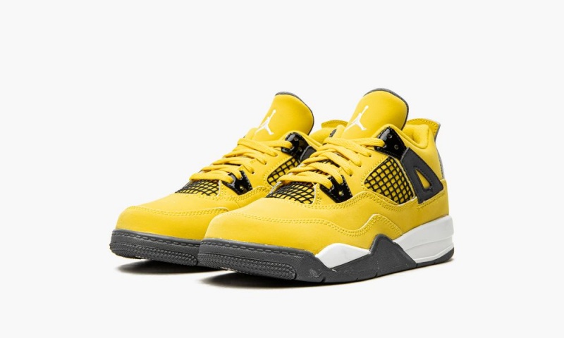 Nike Air Jordan 4 Retro PS 'Lightning' Schoenen Kinderen Geel Donkerblauw Grijs Nederland | 571936-UWX