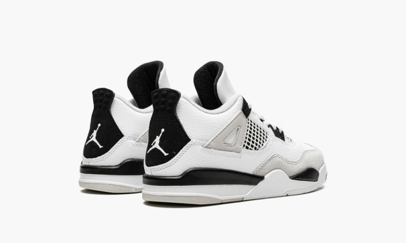 Nike Air Jordan 4 Retro PS 'Military Black' Schoenen Kinderen Wit Zwart Grijs Nederland | 712398-QNI