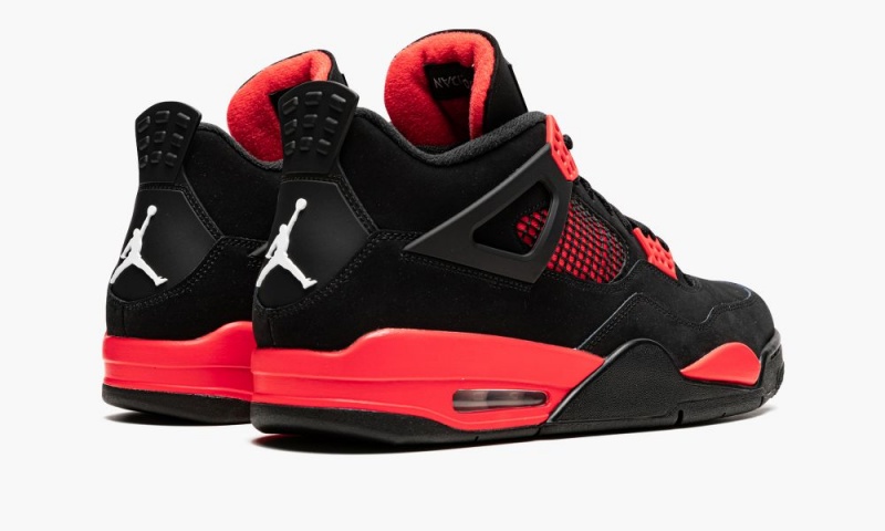 Nike Air Jordan 4 Retro 'Red Thunder' Schoenen Heren Zwart Wit Rood Nederland | 582713-HJG