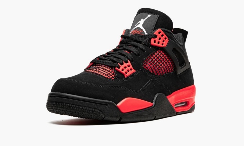 Nike Air Jordan 4 Retro 'Red Thunder' Schoenen Heren Zwart Wit Rood Nederland | 582713-HJG