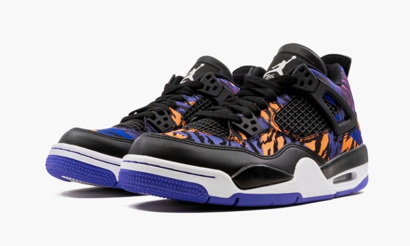 Nike Air Jordan 4 Retro 'Rush Violet' Schoenen Kinderen Zwart Wit Paars Nederland | 137509-SBX