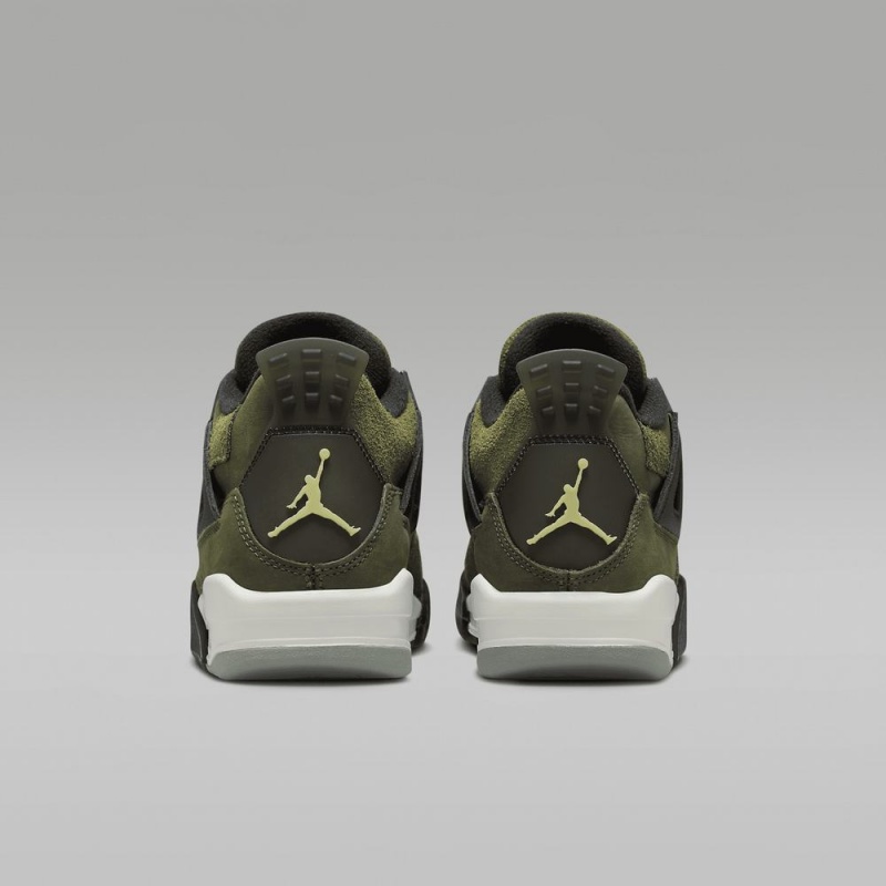 Nike Air Jordan 4 Retro SE Craft Schoenen Kinderen Olijfgroen Khaki Zwart Lichtgeel Nederland | 014259-OIU