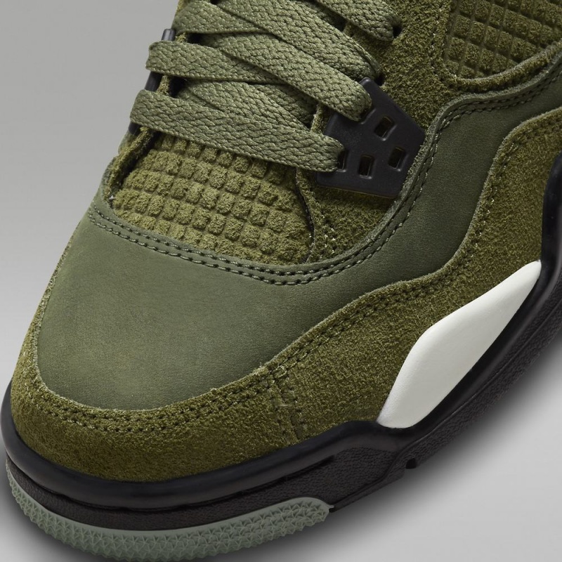 Nike Air Jordan 4 Retro SE Craft Schoenen Kinderen Olijfgroen Khaki Zwart Lichtgeel Nederland | 014259-OIU