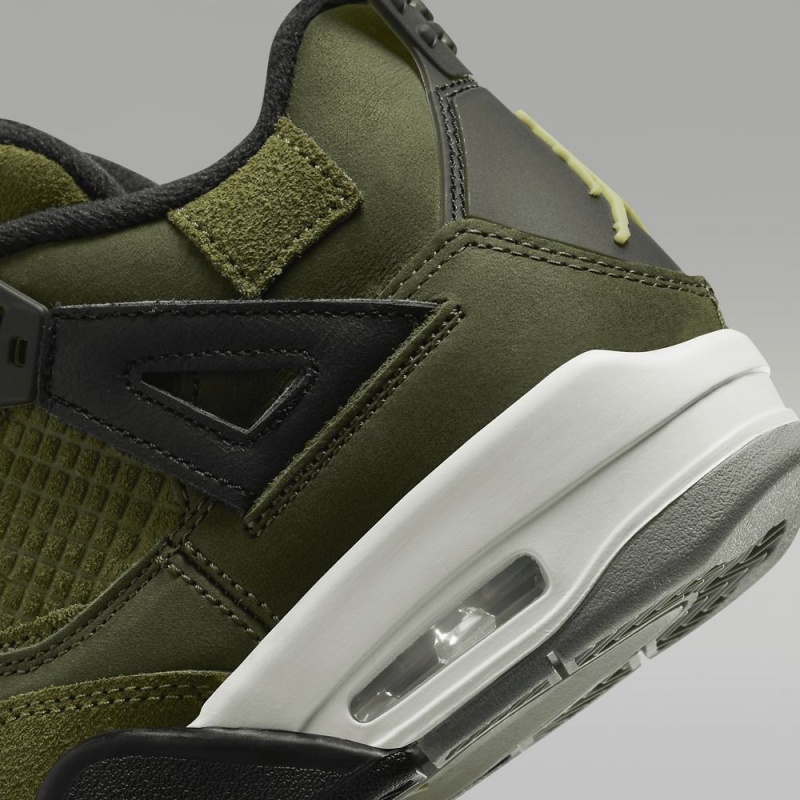 Nike Air Jordan 4 Retro SE Craft Schoenen Kinderen Olijfgroen Khaki Zwart Lichtgeel Nederland | 014259-OIU