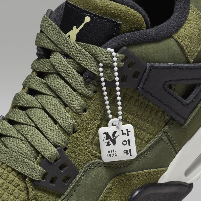 Nike Air Jordan 4 Retro SE Craft Schoenen Kinderen Olijfgroen Khaki Zwart Lichtgeel Nederland | 014259-OIU