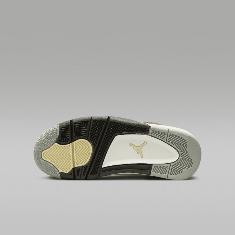 Nike Air Jordan 4 Retro SE Craft Schoenen Kinderen Olijfgroen Khaki Zwart Lichtgeel Nederland | 014259-OIU