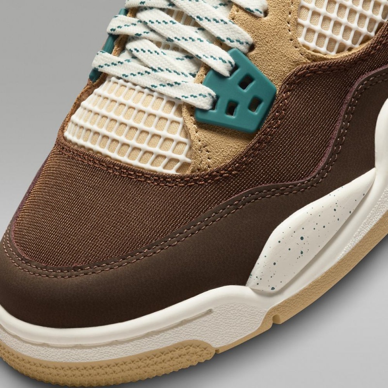 Nike Air Jordan 4 Retro Schoenen Kinderen Bruin Turquoise Nederland | 126078-CMT