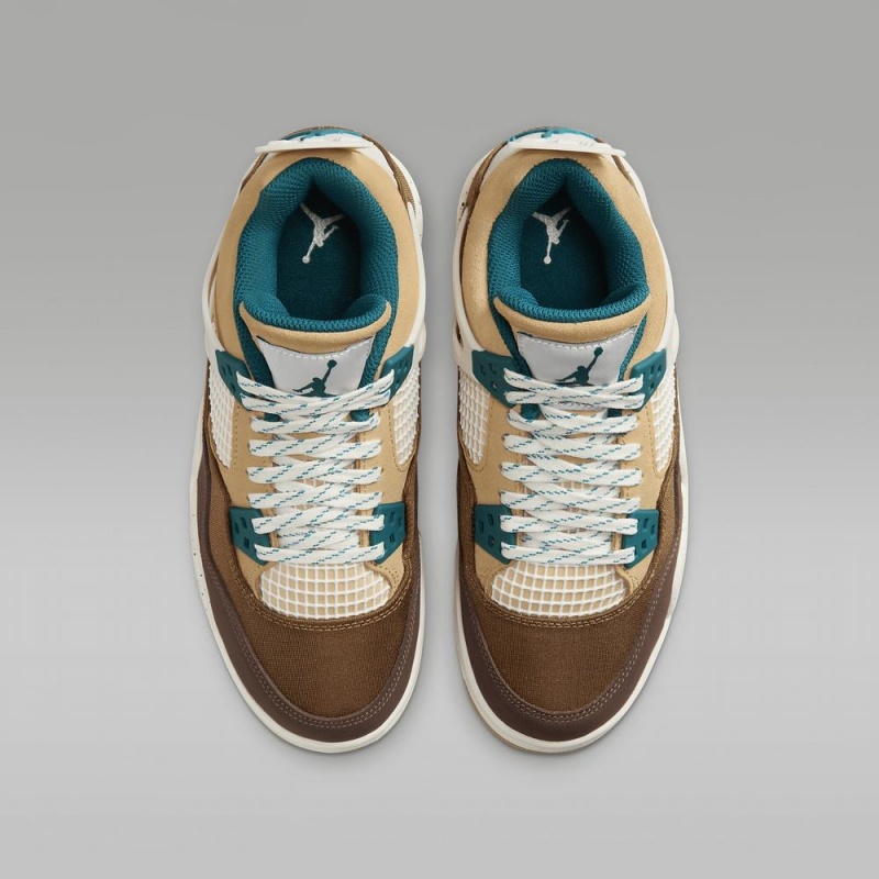 Nike Air Jordan 4 Retro Schoenen Kinderen Bruin Turquoise Nederland | 126078-CMT