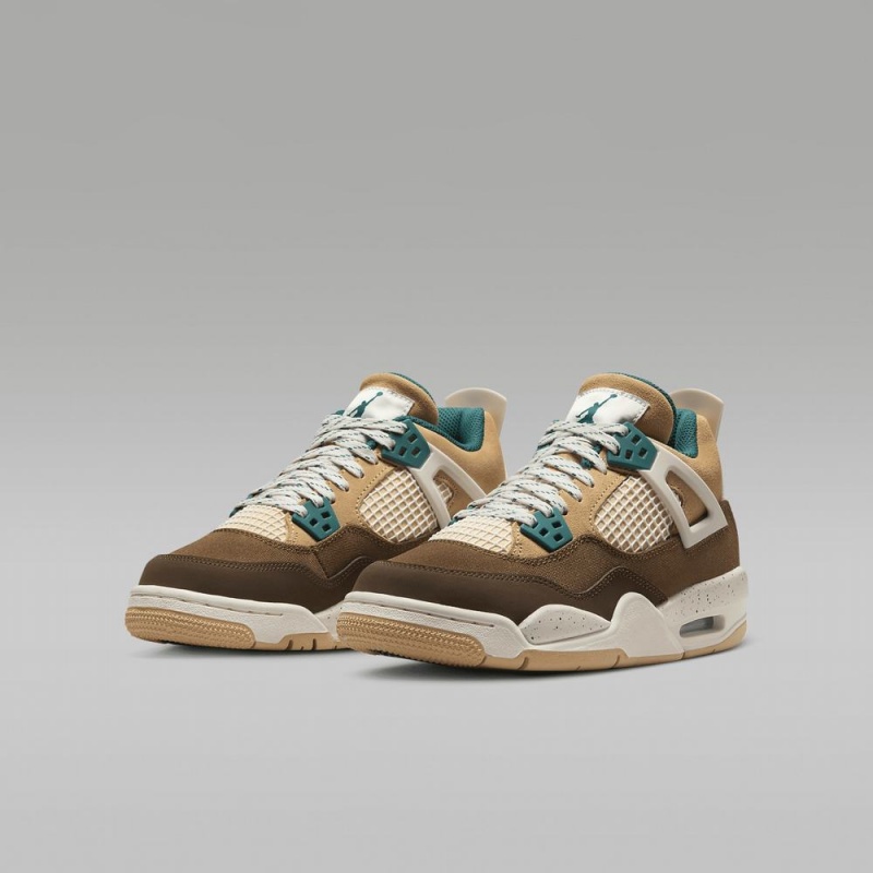 Nike Air Jordan 4 Retro Schoenen Kinderen Bruin Turquoise Nederland | 126078-CMT