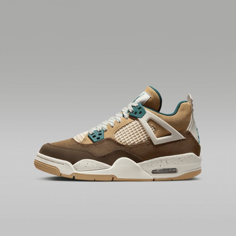 Nike Air Jordan 4 Retro Schoenen Kinderen Bruin Turquoise Nederland | 126078-CMT