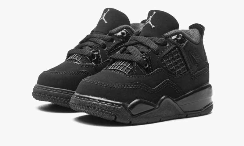 Nike Air Jordan 4 Retro (TD) 'BLACK CAT' Schoenen Kinderen Zwart Zwart Diepgrijs Nederland | 158346-UKZ