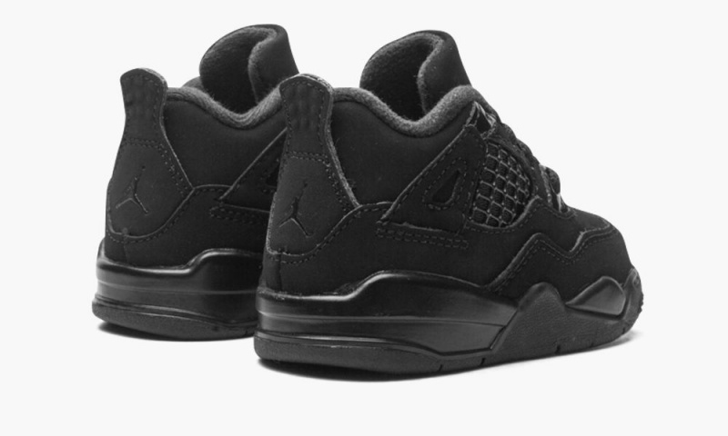 Nike Air Jordan 4 Retro (TD) 'BLACK CAT' Schoenen Kinderen Zwart Zwart Diepgrijs Nederland | 158346-UKZ